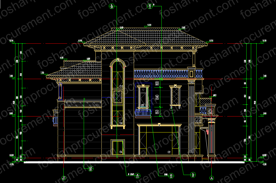 Side Elevation — Openings (CAD)